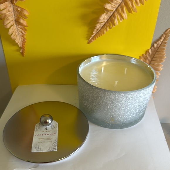 Thymes Frasier Fir Flocked Jar Candles – Holiday Scented Candles (3-Wick, 18 oz) - Picture 4 of 7
